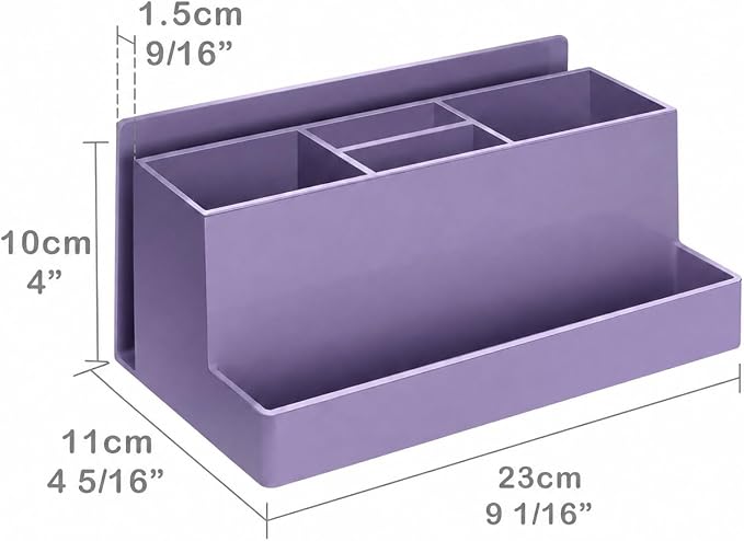 Acrimet Desktop Organizer - Multi Organizer Caddy Holder for Office, Home and School use (Plastic) (Solid Purple Color)