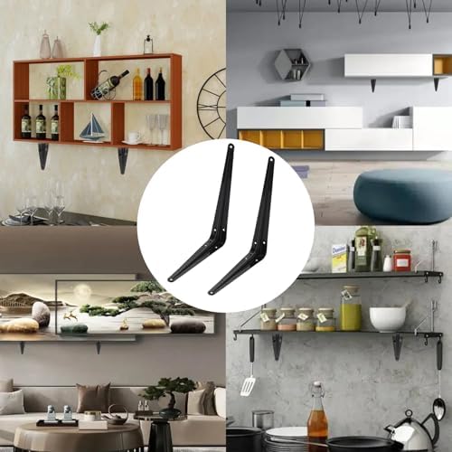 Lilaly 10 Pack Shelf Brackets 6 Inch Shelf Bracket, Heavy Duty L Brackets for Shelves for Hanging Floating Shelves Brack