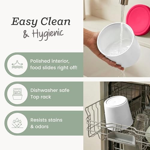 StarPack Freeze The Day Homemade Ice Cream Containers (2-Pack, 1 Quart) - Airtight Silicone Lids, BPA-Free Reusable Polypropylene Freezer Containers with Dry Erase Pen and Labels, Red and White