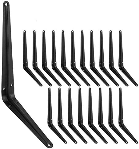 Heavy Duty Shelf Brackets 10 Inch with Screws,20 Pack (Black)