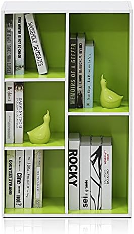 Furinno LUDER Book Shelf, 5-Cube Bookshelf, Reversible Bookcase, 9.4 x 19.5 x 31.5, Easy Assembly, for Living Room, Bedr