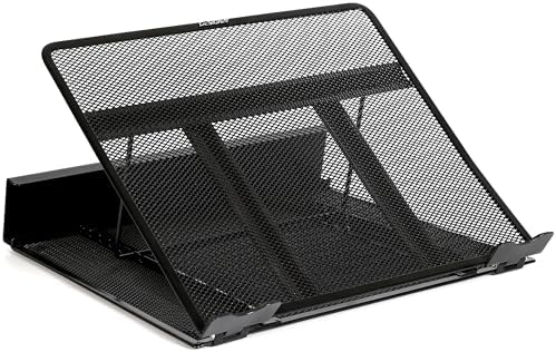 DESIGNA Metal Mesh Ventilated Adjustable Laptop Stands Computer Notebook Holder Stand Riser Compatible with Apple MacBoo