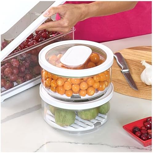 iDesign Small Round Fridge Produce Bin - Set of 2 - Clear