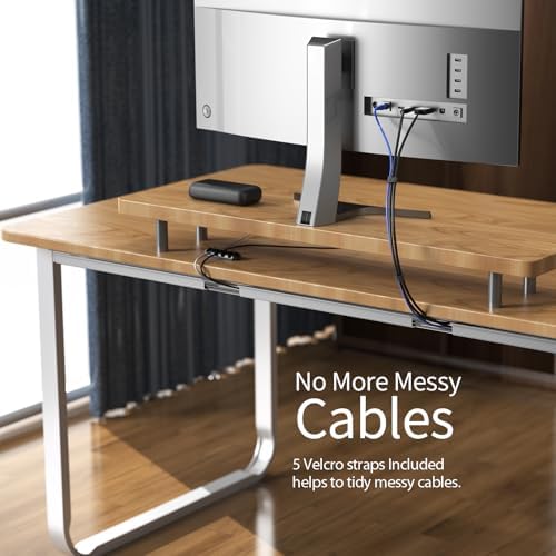 Delamu 2 Pack 15.7in Under Desk Cable Management, 2 Pack Safe Tidy Cable Management Under Desks for Home Office, Cord Or