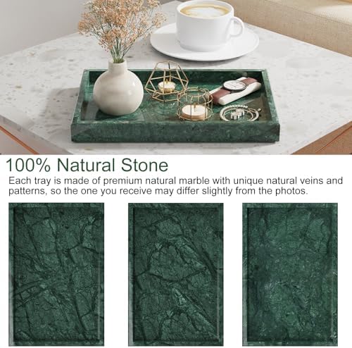 Rectangle Decorative Vanity Tray, 11.8x7.9x1.2 in, Emerald Green