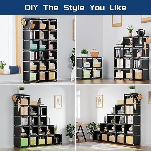 Mavivegue Book Shelf, 18 Cube Storage Organizer, DIY Bookcase, Metal Cube Bookshelf, Cubbies Closet Storage Organizer Sh