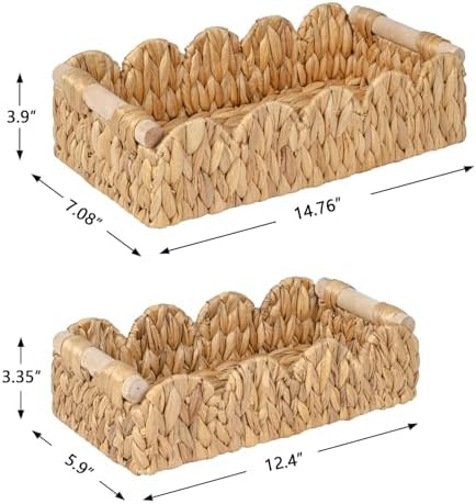 Kriitools Scalloped Toilet Paper Storage Basket, Farmhouse Home Decor