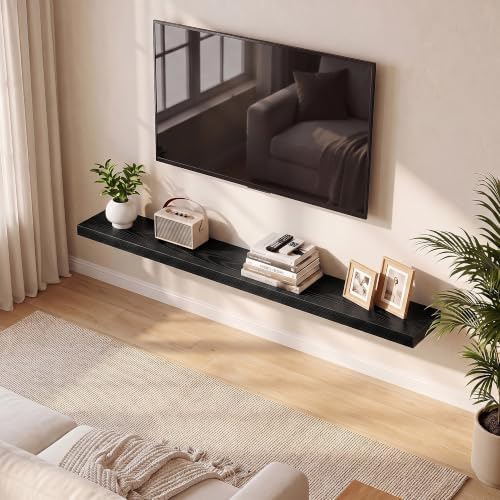 Fun Memories 60 Inch Fireplace Mantel Set of 2, Long Floating Shelf for Bedroom|Living Room, Wall Mounted Farmhouse Disp