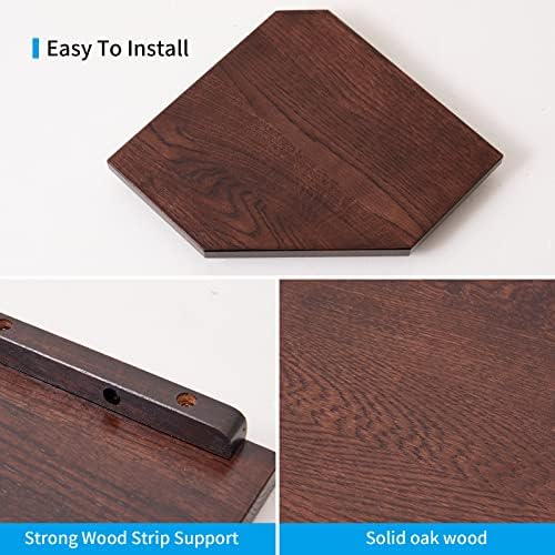 Corner Wall Shelf, Solid Oak Wood Floating Corner Shelf Organizer,Walnut