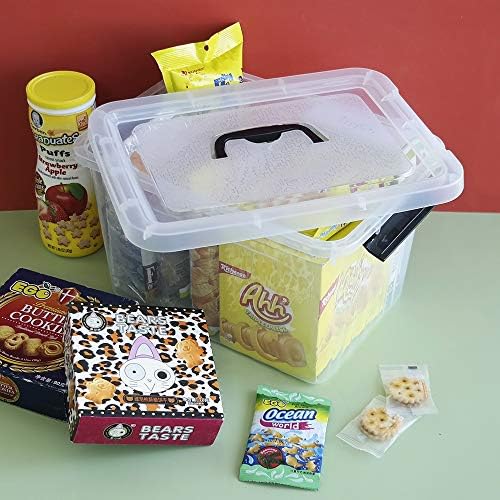 10 L Clear Plastic Latching Box, Storage Bin with Lids, 4-Pack