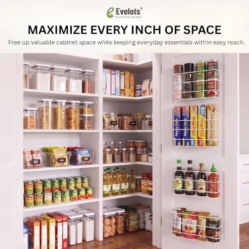 Evelots Kitchen Wrap & Food Bag Organizer Wall/Cabinet Mount, 1-Pack, White