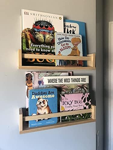 Gneric Floating Shelves for Wall, Burlywood Nursery Book Shelves, 15.7 inch Kids Bookshelf, Wall Shelves for Living Room