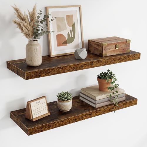 30 Inch Floating Shelves,9.3" Deep Floating Shelf Wall Mounted,30 Inch Wall Book Shelves for Home Decor,Large Long Deep 