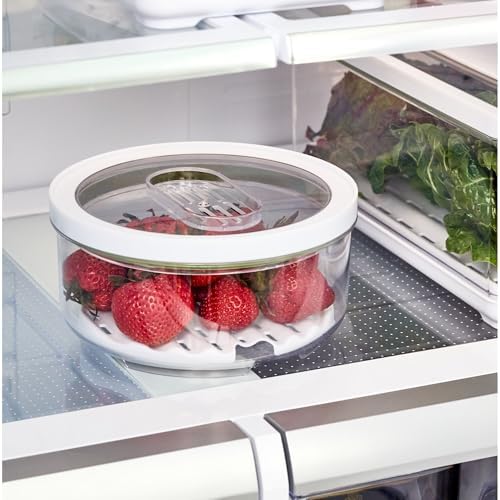 iDesign Small Round Fridge Produce Bin - Set of 2 - Clear