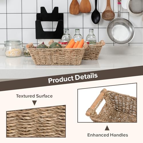 Small Wicker Baskets,small baskets for organizing,wicker storage Basket,small woven basket Seagrass Storage Baskets,Ratt