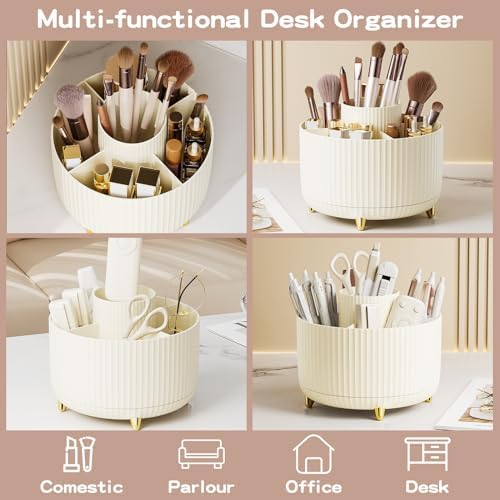 fanado 360° Rotate Makeup Brush Holder Organizer, Makeup Organizers Countertop, Makeup organization and Skincare Storage