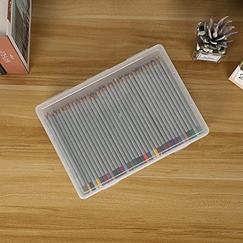 BTSKY Clear Plastic Storage Box with Flap Lid, Multipurpose Craft Organizers and Storage Box Art Supply Storage Organize