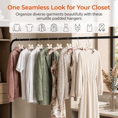 Long Floral Padded Hangers for Women Clothing, Sweaters, Clothes, 10 Pack