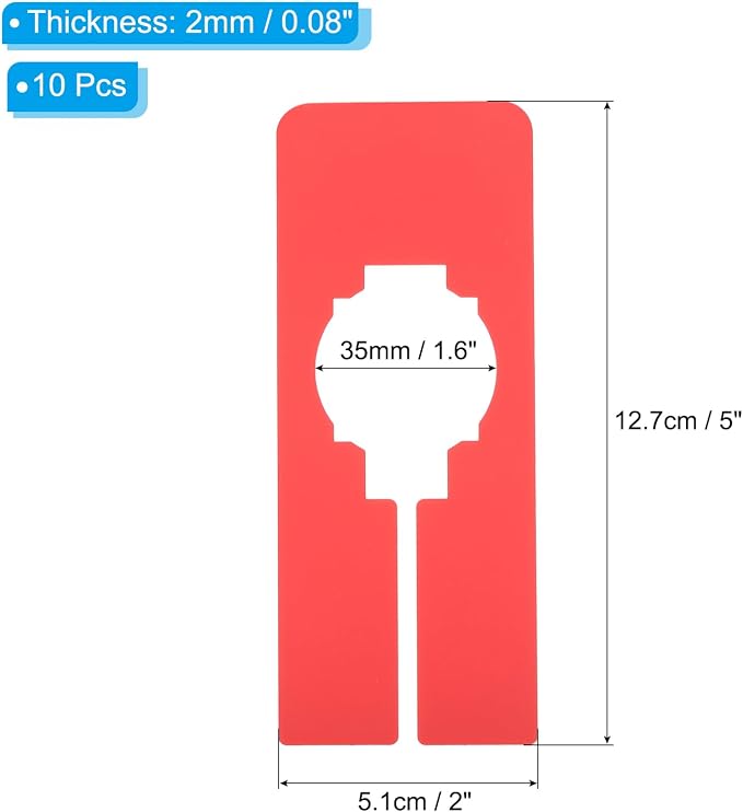 PATIKIL Clothes Dividers for Hanging Clothes, 10 Pack Rectangle Closet Clothing Rack Size Dividers Blank Labels Sorting Rectangular Separator for Closet, Red