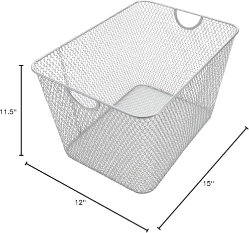 YBM HOME Kitchen Pantry Organizer Wire Baskets for Shelves, Cabinets, Pantry, Countertop, Mesh Open Storage Bin Metal Ba