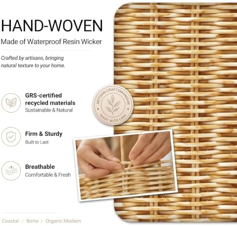 Pantry Baskets for Organizing,Wicker Storage Bins, 3Pack, Natural