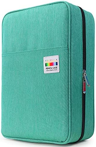 YOUSHARES Big Capacity Colored Pencil Case - 300 Slots large Pen Case Organizer with Multilayer Holder for Prismacolor Colored Pencils & Gel Pen (Green)