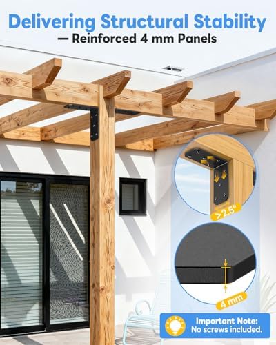 5 Inch Heavy Duty L Brackets, 90 Degree Bracket, Black-16 Pcs