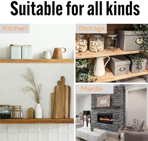 EVALD Heavy Duty Floating Shelf Brackets 8 Inch, Hidden Shelf Brackets with Screws & Anchors, Heavy Duty Shelf Brackets,