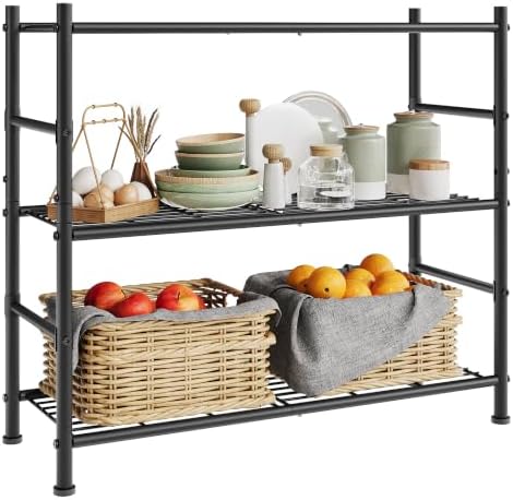 SONGMICS 3-Tier Storage Rack, Steel Wire Shelving Unit, Easy Assembly