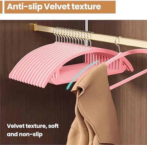 Jiang&Rong 60 Pack Pink Velvet Hangers