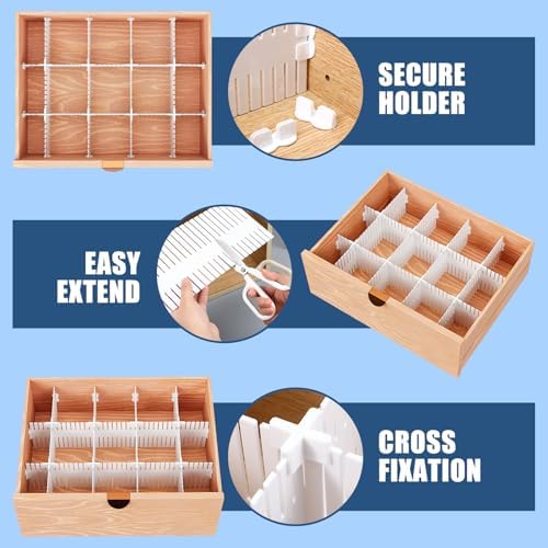 Blosssound 15 Pcs 5.12 Tall Drawer Divider, Adjustable Organizer, White
