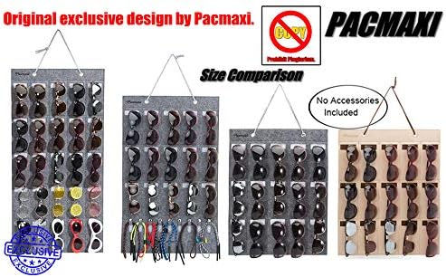 PACMAXI Sunglasses Storage Organizer, Wall Pocket Mounted by Sunglasses, Hanging Eyeglasses Storage Holder, Eyewear Display.