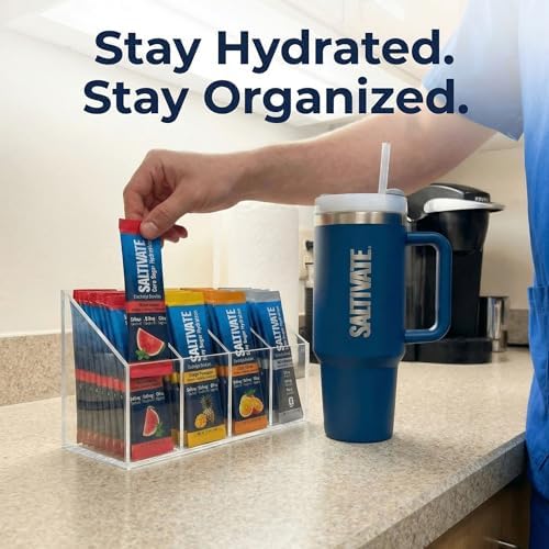 Drink Packet Organizer, 2 Pack, Clear Acrylic Countertop Caddy