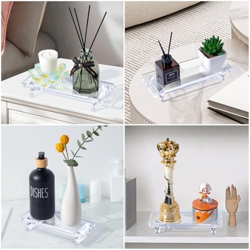 Chivalral Clear Acrylic Bathroom Counter Tray, Small 8.6 x 3.6 x 1.5 inch