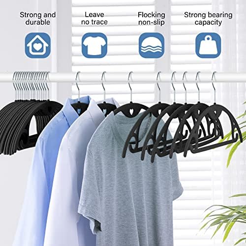 Velvet Hangers Felt Clothes Hangers 50 Pack Black