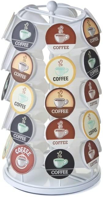 Nifty Solutions Keurig Coffee Pod Holder Carousel 360 Degree Spinning Organizer for K Cups 13 Inch Tall Compact Counter 