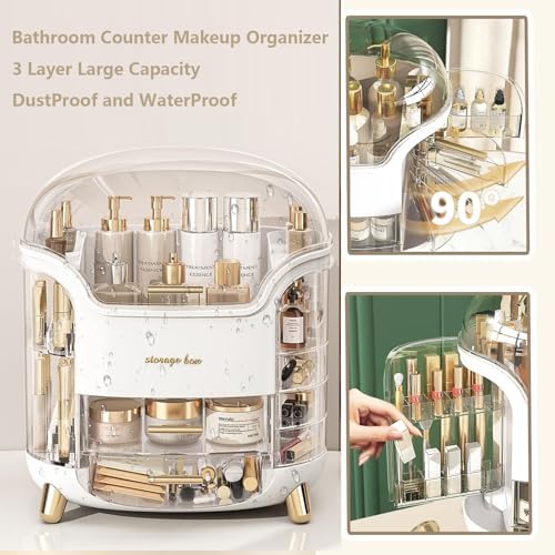 Omeily Makeup Organizer Countertop Vanity Cosmetic Skincares Organizer