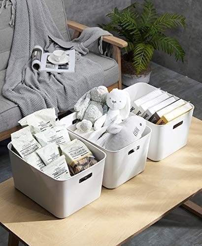 Set Of 4 Plastic Storage Bins,11.8×8×10 Inch Versatile Kitchen Pantry Organization and Storage,for Plastic Storage Conta
