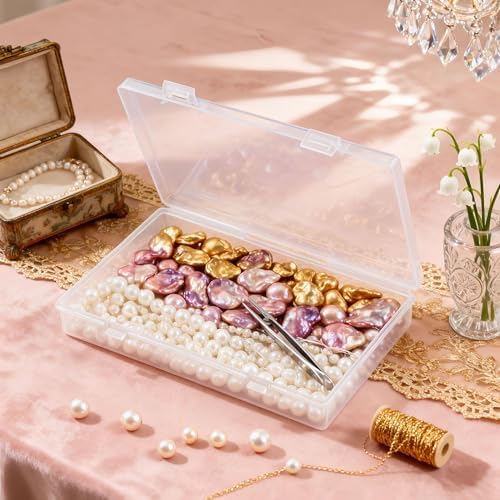 LJY 6 Clear Rectangular Plastic Boxes, 7.1 x 4.3 x 1.2 in for Electronics