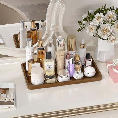 Weenson Bathroom Vanity Tray for Countertop Decor Perfume Makeup Toiletries Toilet Tank, Large Bamboo Kitchen Tray for S
