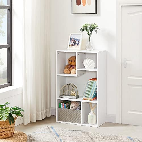 VECELO Cubby Storage Organizer Bookcase, Open Cube Display Shelf Cabinet, Freestanding Multicompartment Bookshelf for De