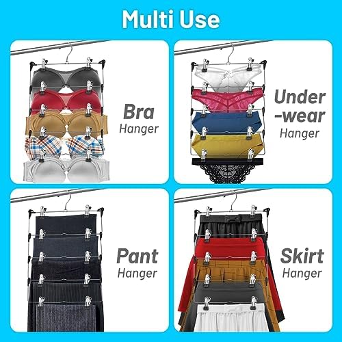 DEILSY™ 5-Tier Pants Hangers with Clips Non Slip Skirt Hangers 3 Pack