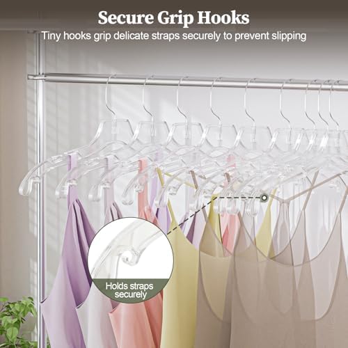 Clear Plastic Hanger 25 Pack, Heavy Duty Clothes Hangers