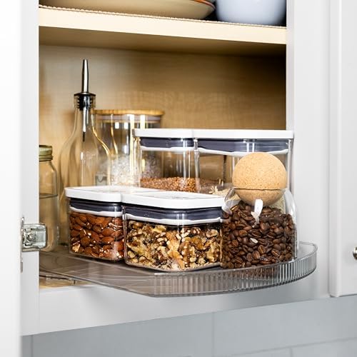 NOSTA Home Rotating Lazy Susan for Refrigerator - Square Lazy Susan - Rectangular Fridge Lazy Susan Organizer - 360° Rot