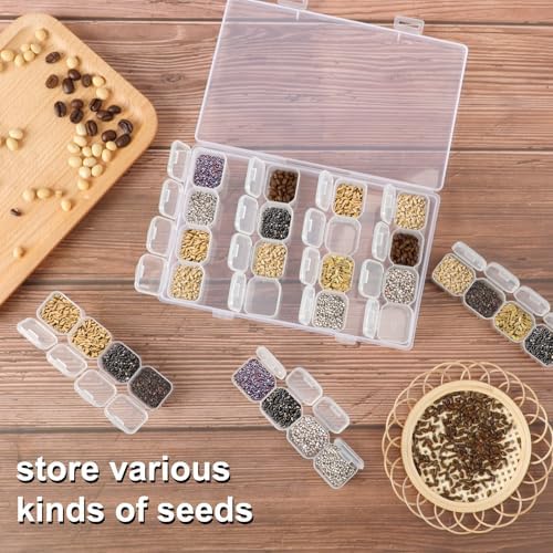 SGHUO Diamond Painting Storage Boxes 3 Pack 28 Grid Plastic Bead Organizer