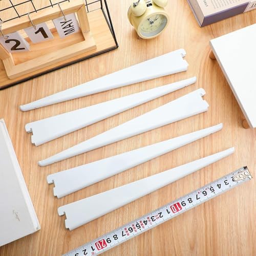 CroBlissful 20 Pcs Adjustable Shelf Brackets for Double Track System Closet Organization Heavy Duty Wire Shelf Brackets 
