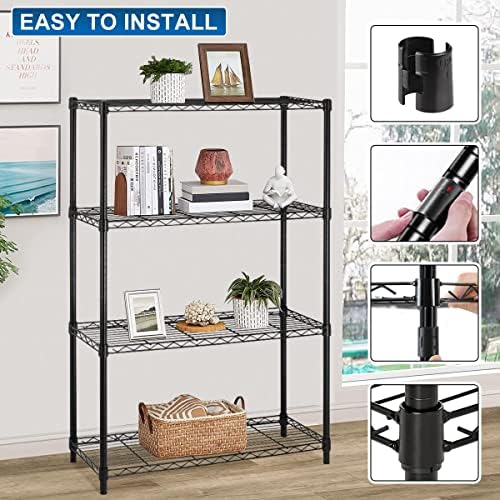 Metal Shelf 4 Tier Wire Shelving Unit 36" W x14 D x54 H Height Adjustable Storage Shelves NSF Metal Shelves 1000 Lbs Loa
