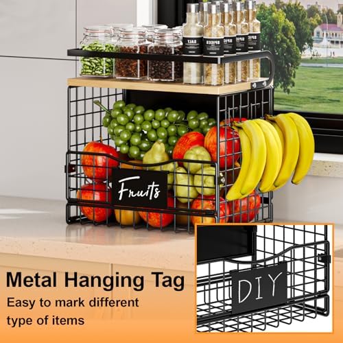 Magneitc Shelf for Fridge,Fruit Vegetable Potato & Onion Organizers Storage Basket Bins,Magnetic Spice Rack for Refriger