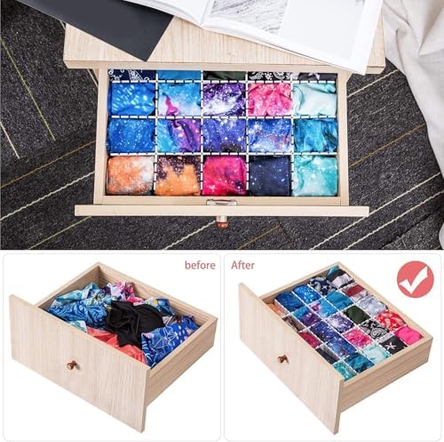 40Pcs Drawer Dividers, Adjustable Drawer Organizer for Socks, Underwear, Makeup, Can Help Tidy Kitchen, Bedroom, Dresser