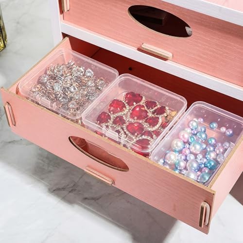 Jetec 120 Pieces Small Clear Plastic Storage Box, 1.7 x 1.7 x 0.8 Inch